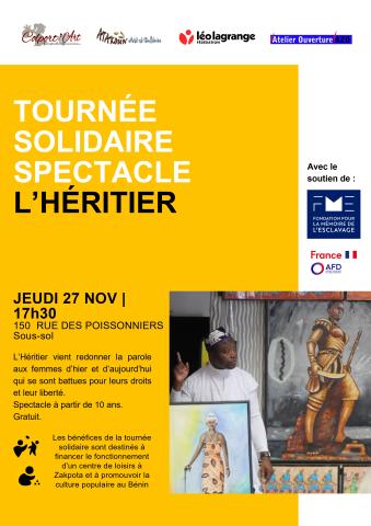 Affiche spectacle l'Héritier FLL 27 novembre 2025