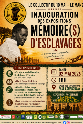 Inauguration des expositions "Mémoire(s) d'Esclavages - samedi 02 mai 2026 18h00