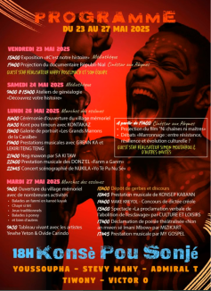 Programme du Festival Mémoires Vivantes an nou 2025