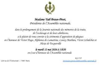 Apposition de plaques Assemblée Nationale 