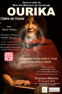 Affiche du spectacle "Ourika" de Claire de Duras
