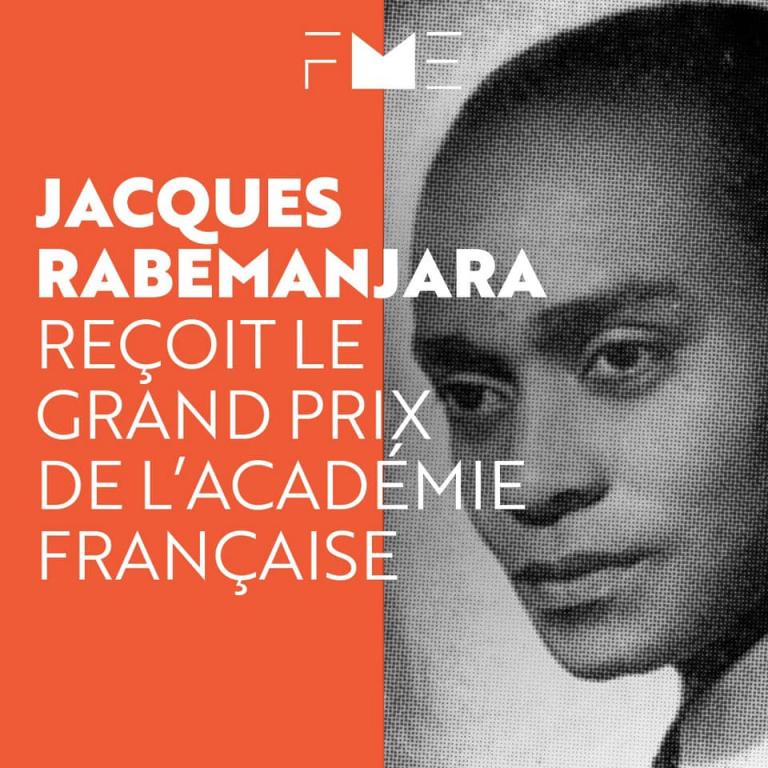 Jacques Rabemananjara reçoit le grand prix de l'Académie Française.