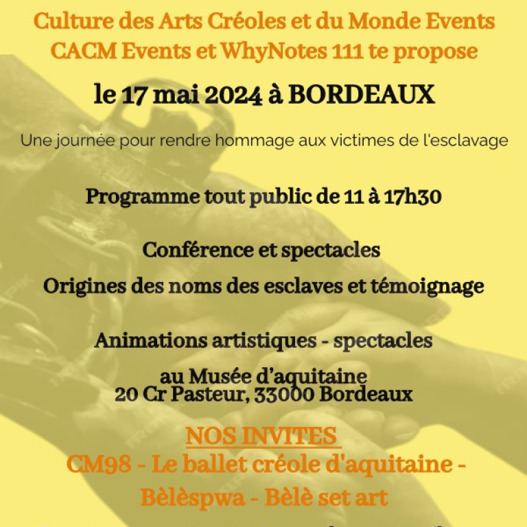17 mai 2024 au Musée d'Aquitaine de 11h à 17h30 - TOUT PUBLIC