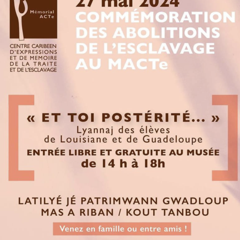 Commémoration de l'abolition de l'esclavage au Mémorial ACTe