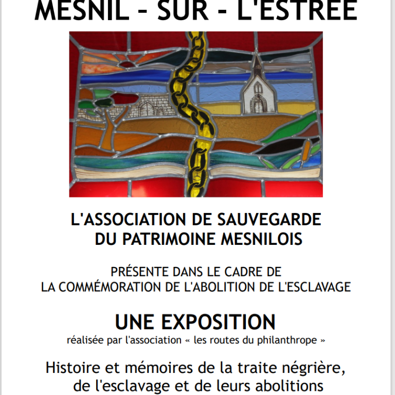 Affiche de l'exposition "Histoire et mémoires de la traite négrière, de l'esclavage et de leurs abolitions en Normandie 
