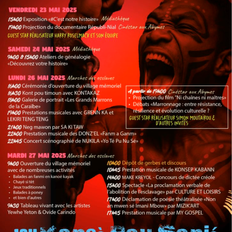 Programme du Festival Mémoires Vivantes an nou 2025