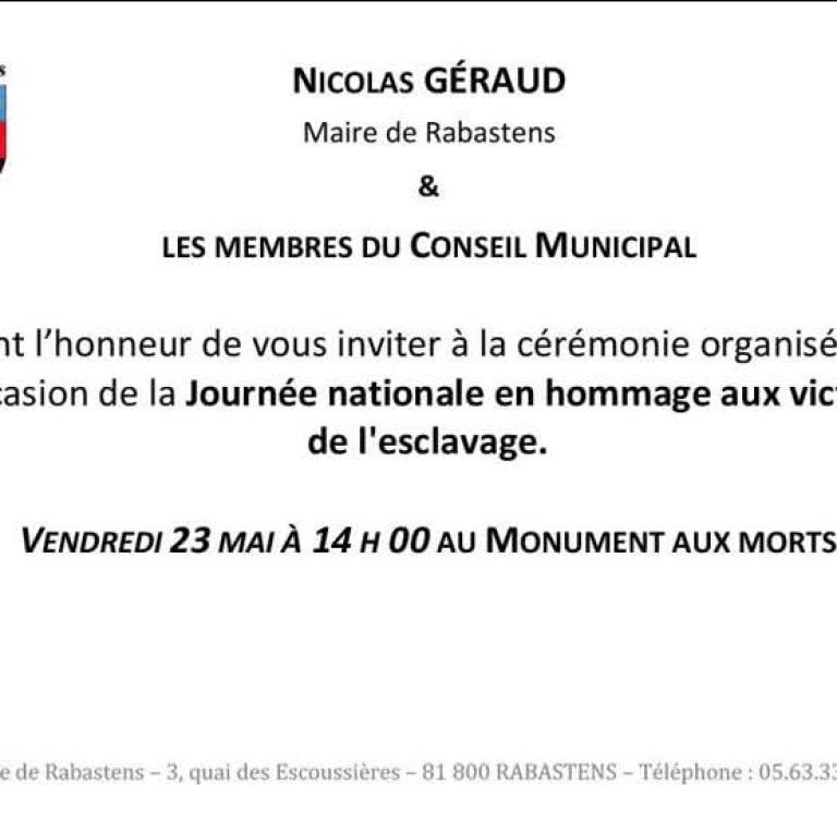 Cérémonie Rabastens hommage victime esclavage