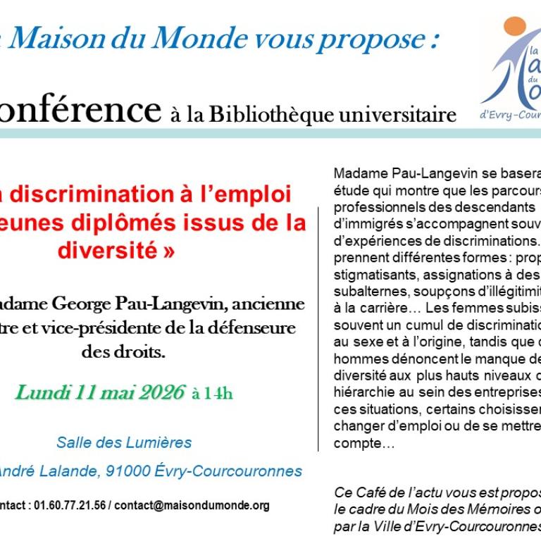 Conférence à la Bibliothèque universitaire