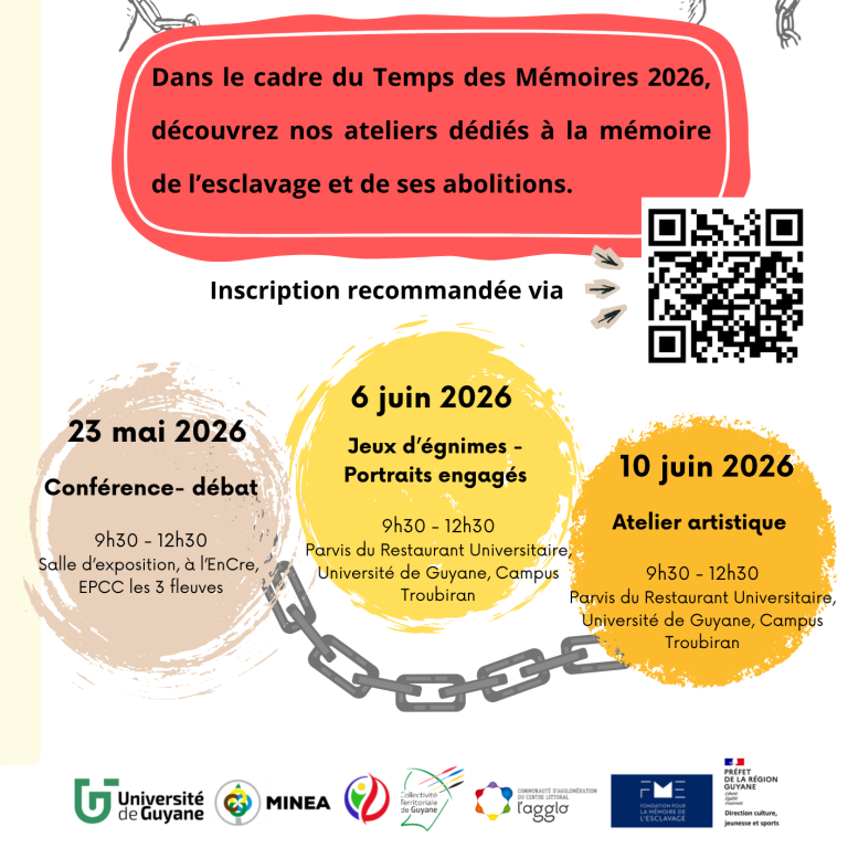 Inscris toi et participe à l'atelier artistique sur la thématique de la mémoire, des héritages de l’esclavage et de leurs impacts aujourd’hui