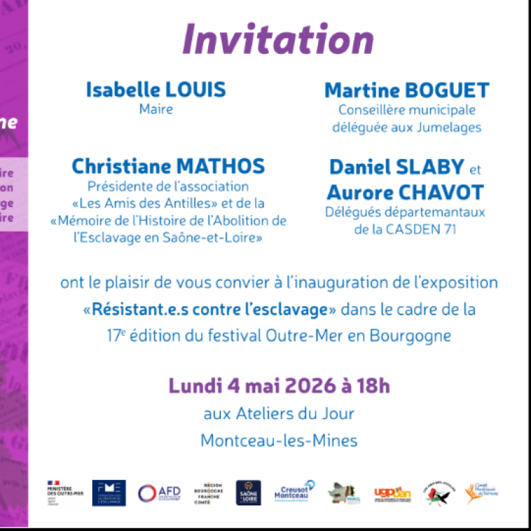 Inauguration de l'expositions "Resistant.e.s contre l'esclavage" à Montceau-les-mines