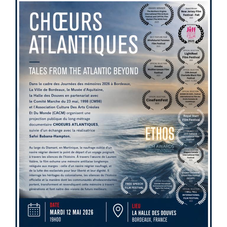 Journées de la mémoire 2026 - "Projection du documentaire Choeurs Atlantiques - Tales from the Atlantic Beyond"